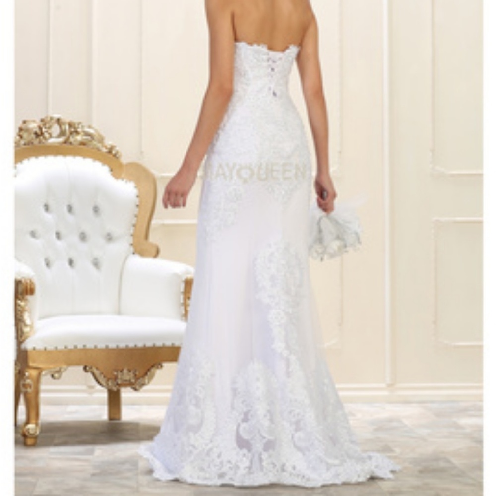 Fitted wedding gown, evening formal bridal dress - Picture 2 of 7